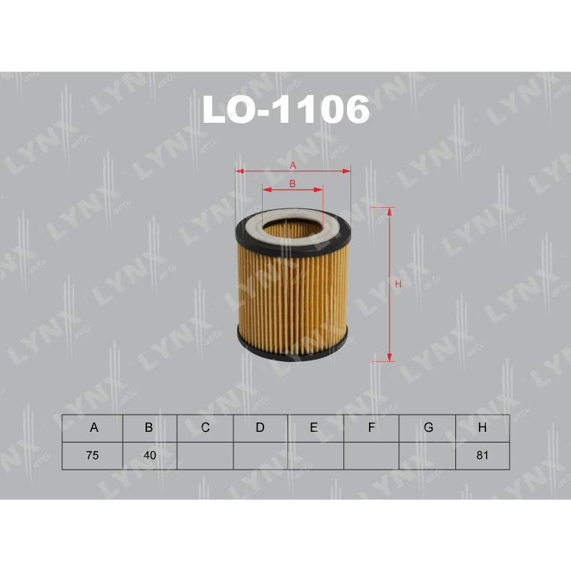 Продажа LO-1106 Вставка фильтра масляного LYNXauto (11427566327)
