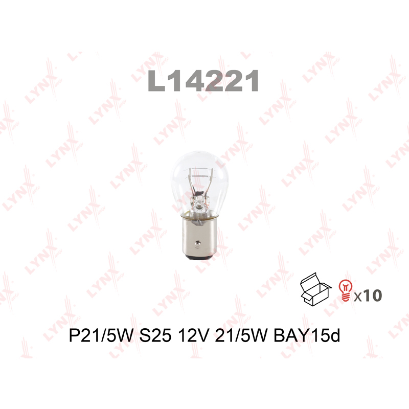 Продажа Лампа P21/5W 12V BAY15D 1X9 5D LYNXauto