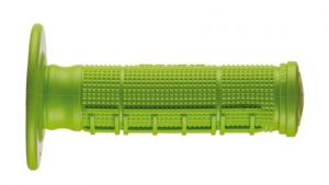 На фото Ручки руля кроссовые Ariete HALF WAFFLE зеленые, закрытые, 110мм