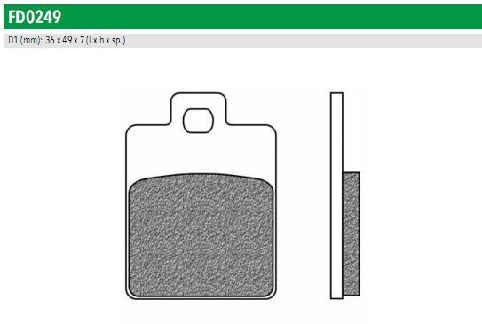 Продажа FD0249BE Тормозные колодки дисковые мото SCOOTER ELITE ORGANIC (FDB2057) NEWFREN