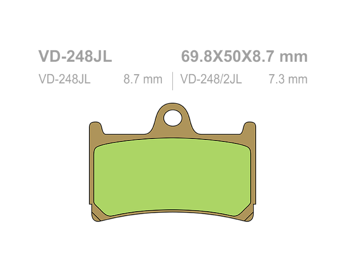 Продажа VESRAH Тормозные колодки VD-248JL (FDB 605)