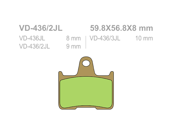 Продажа VESRAH Тормозные колодки VD-436/2JL (FDB 2111)