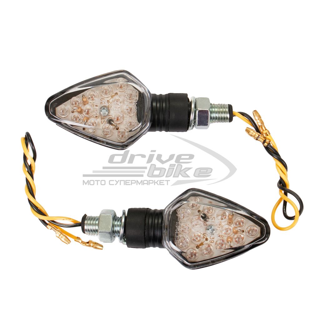 Купить Поворотники диодные (пара) граненая 'стрела' SPEAR, цвет Бесцветный, цвет Черный Продажа Поворотники диодные (пара) граненая 'стрела' SPEAR, цвет Бесцветный, цвет Черный