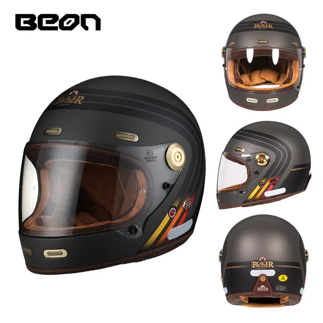 Продажа Шлем Beon B512 Shiny Grey/Orange (Vintage F2)