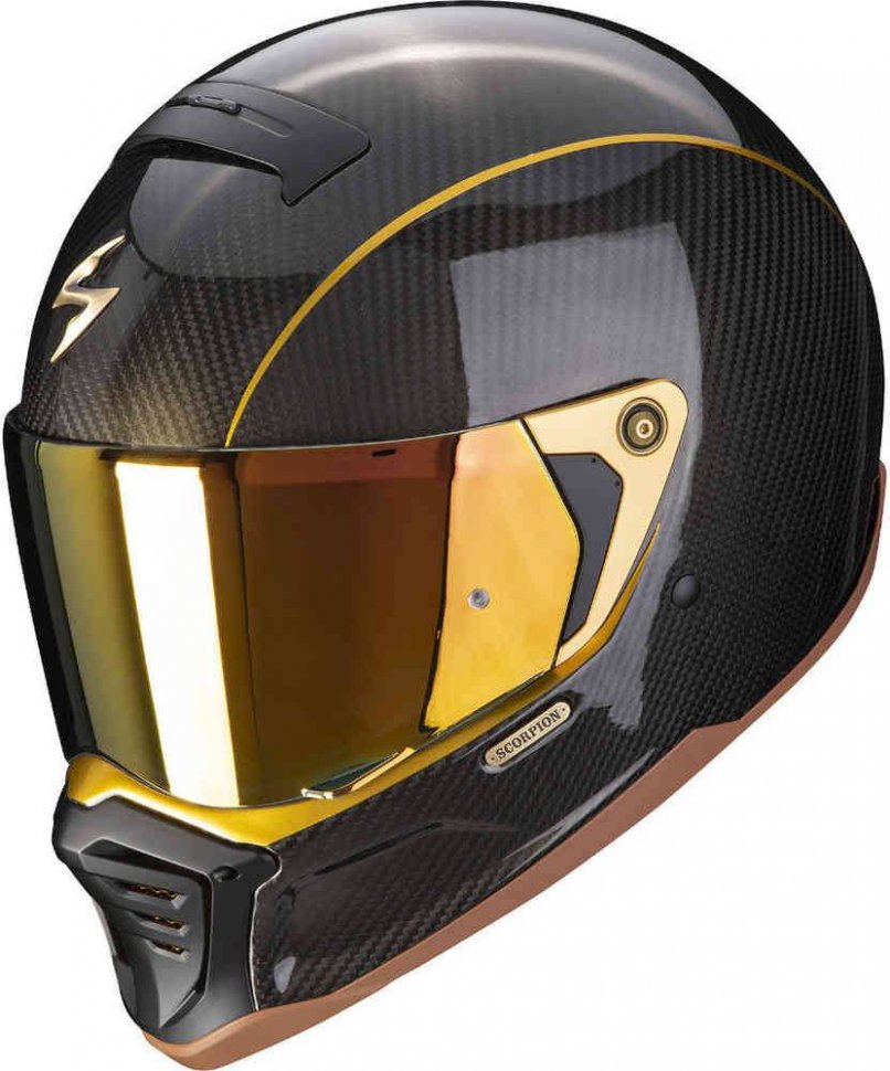 Продажа SCORPION EXO Мотошлем HX1 CARBON SE SOLID, цвет Карбон/Черный/Золотистый