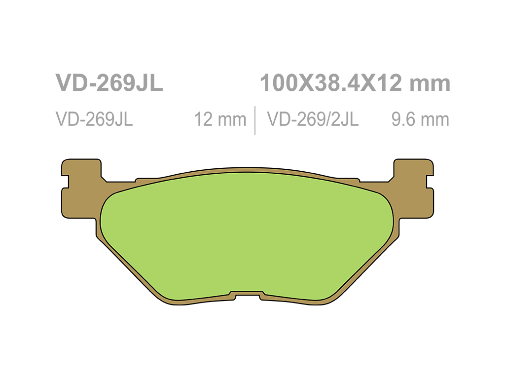 Продажа VESRAH Тормозные колодки VD-269/2JL(FDB2156/FDB2126)