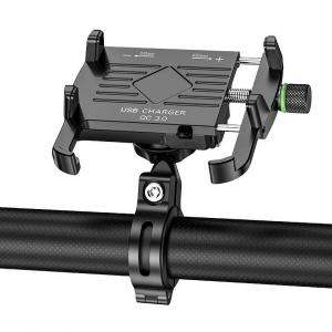 На фото Мото держатель с зарядным устройством R10 USB QC