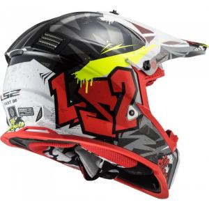 На фото Шлем LS2 MX437 FAST CRUSHER черно-красный