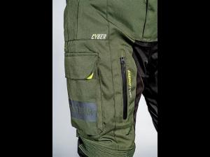 Купить Мотобрюки ткань FSD TESLA green На фото Мотобрюки ткань FSD TESLA green