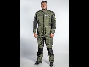 Купить Мотобрюки ткань FSD TESLA green На фото Мотобрюки ткань FSD TESLA green