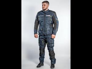 На фото Мотобрюки ткань FSD TESLA navy