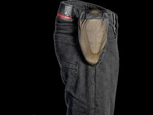 На фото Мотоджинсы FSD BLACK MENS KEVLAR ткань черный