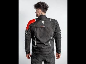 На фото Мотокуртка ткань FSD TERRA black/red/white