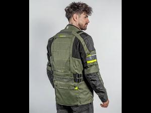 На фото Мотокуртка ткань FSD TESLA black/green