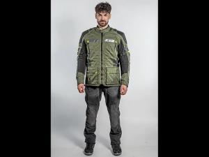 На фото Мотокуртка ткань FSD TESLA black/green