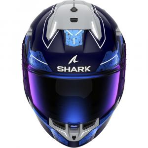 На фото Мотошлем Shark SKWAL i3 RHAD Blue/chrome/silver