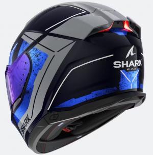 На фото Мотошлем Shark SKWAL i3 RHAD Blue/chrome/silver