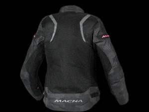 На фото Мотокуртка MACNA VELOTURA ткань женская черная/камуфляж