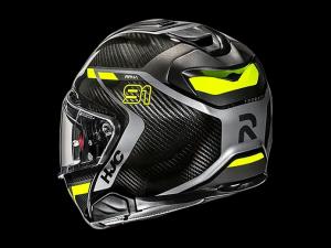 На фото Мотошлем HJC RPHA91 CARBON LAGOS MC3H