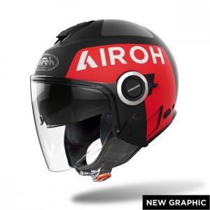 На фото Дорожный шлем Airoh Helios UP красно-черный