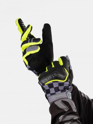 На фото STARKS Перчатки для кросса Phoenix V3 Черный/Серый/Hi-Viz